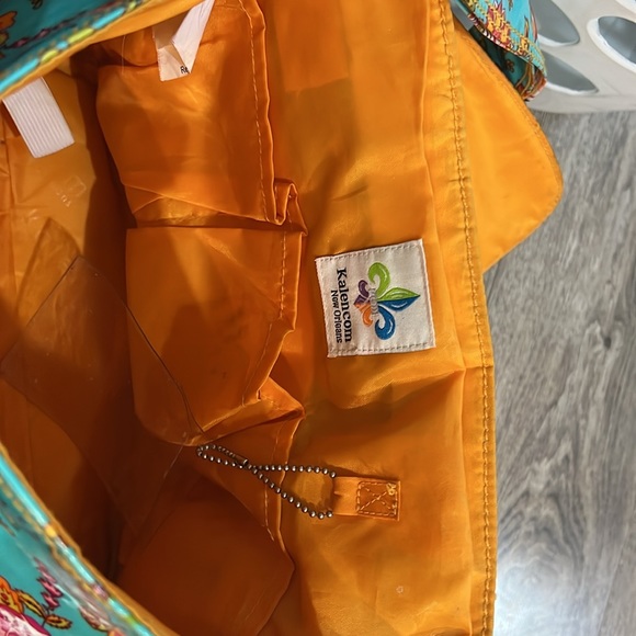 Kalencom turquoise floral shoulder unisex gender, neutral diaper bag - Picture 2 of 2